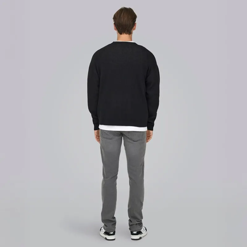 Online ONLY & SONS Herre Loom Box Jeans Grey Denim