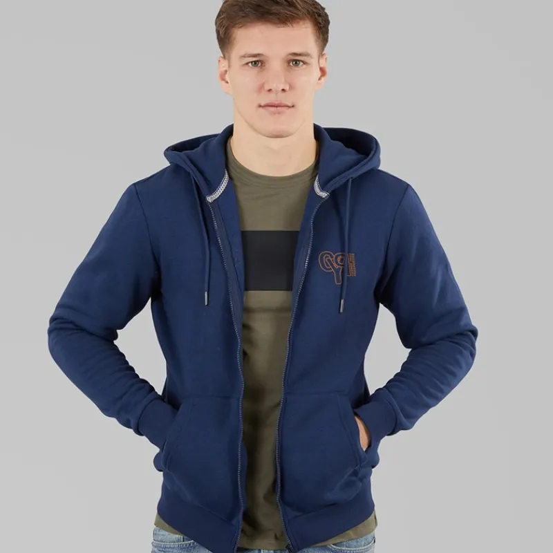 New Blend Herre lynlås hoodie Dress Blues Marineblå