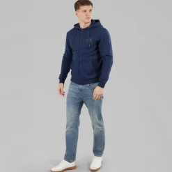 New Blend Herre lynlås hoodie Dress Blues Marineblå