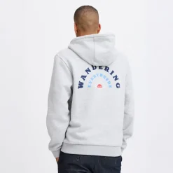 Clearance Blend Herre lynlås hoodie Stone Mix Lysegrå Mergel