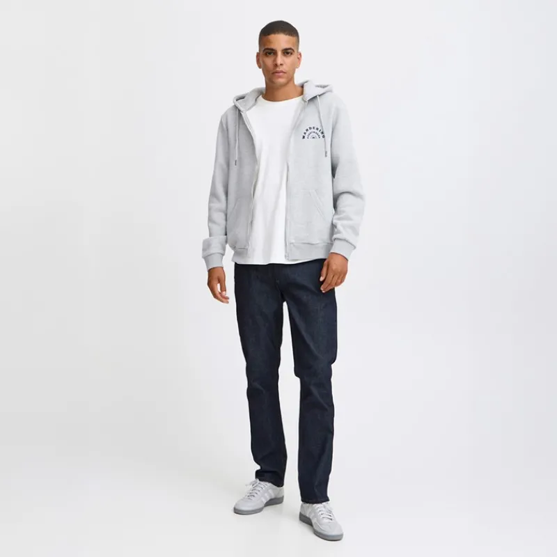 Clearance Blend Herre lynlås hoodie Stone Mix Lysegrå Mergel