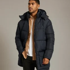 Sale French Connection Herre Lynlås Pufferjakke Marine Marineblå