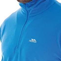 Outlet Trespass Herre Masonville 1/2 lynlås Mikro Fleece Blå Blå