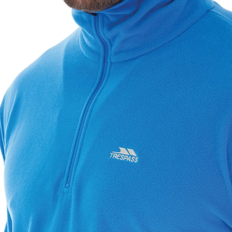 Outlet Trespass Herre Masonville 1/2 lynlås Mikro Fleece Blå Blå