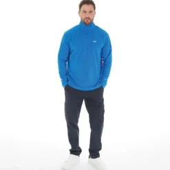 Outlet Trespass Herre Masonville 1/2 lynlås Mikro Fleece Blå Blå