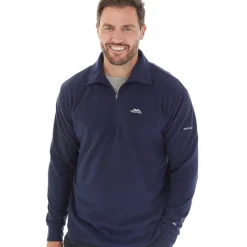 Outlet Trespass Herre Masonville 1/​2 lynlås Micro Fleece Blå Blå