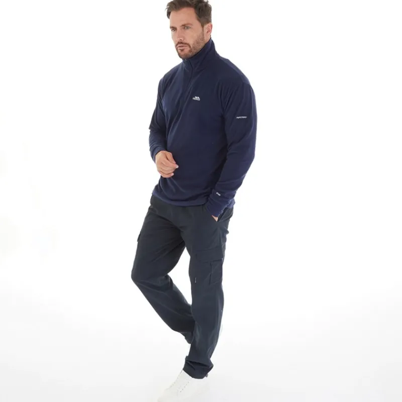 Outlet Trespass Herre Masonville 1/2 lynlås Micro Fleece Blå Blå