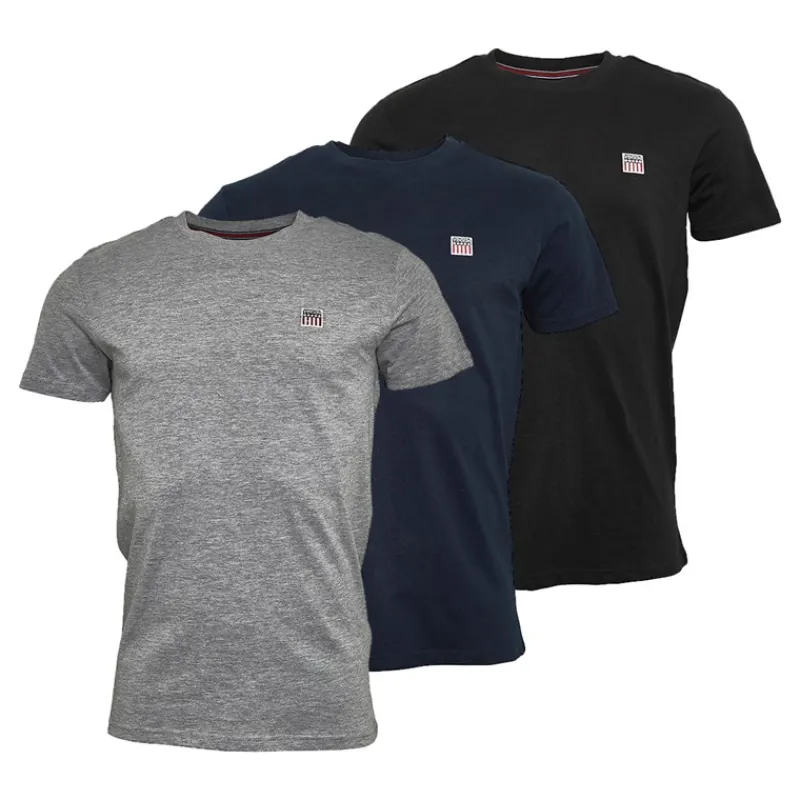 Sale Vinson Herre Massimo T-shirts 3-pak Tap Sko/Mørk Grå/Mørk Sap Flerfarvet