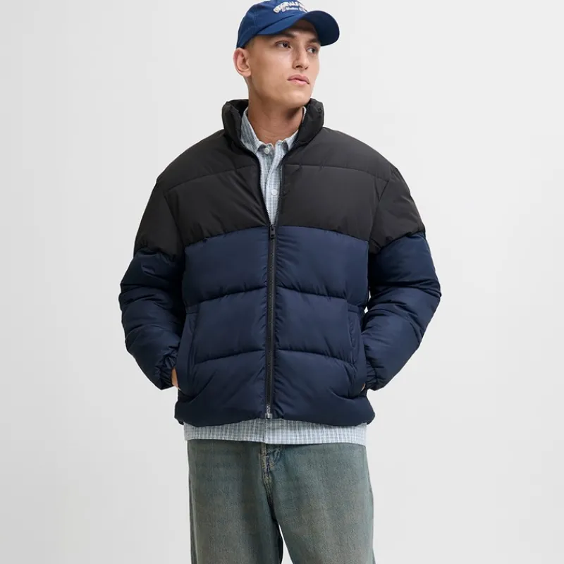 Best JACK & JONES Herre Maze Puf Krave Jakke Sky Captain