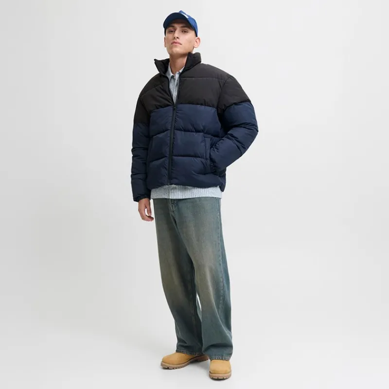 Best JACK & JONES Herre Maze Puf Krave Jakke Sky Captain