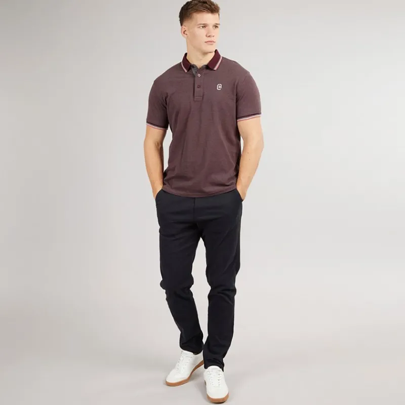 New Crosshatch Herre Mettormoore Polo Burgundy