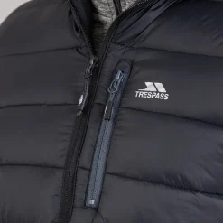 Clearance Trespass Herre Mikail Mikro Polstret Hættetrøje Sort