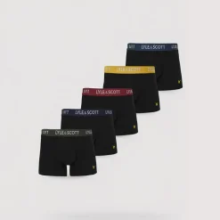 Best Lyle And Scott Vintage Herre Miller Fem Pak Underbukser /​Multi Sort