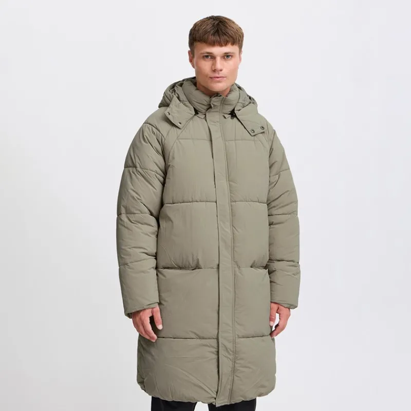 Clearance Solid Herre Milo Puffer Jakke Laurel Oak