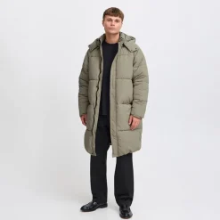 Clearance Solid Herre Milo Puffer Jakke Laurel Oak
