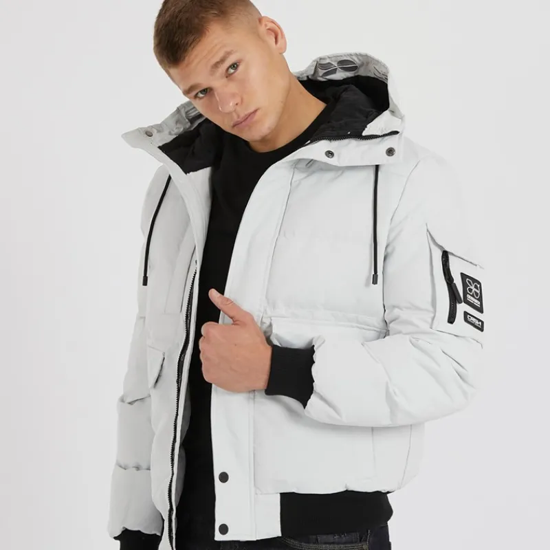 Sale Crosshatch Herre Milwaka Fórforet Hættejakke Ler beige