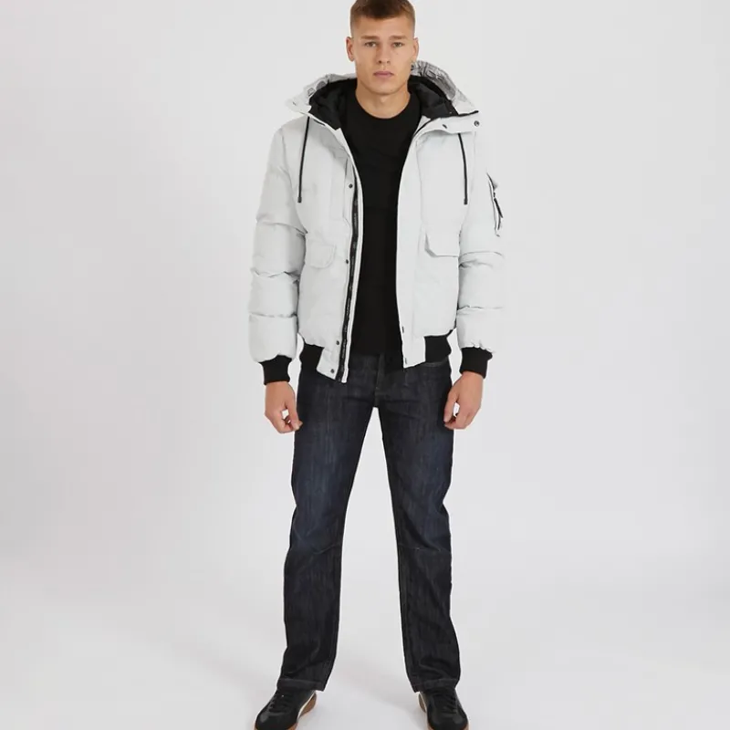 Sale Crosshatch Herre Milwaka Fórforet Hættejakke Ler beige
