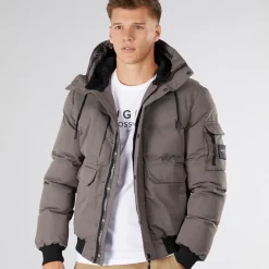 Best Crosshatch Herre Milwaka Fur Foret Hætte Jakke Koksgrå