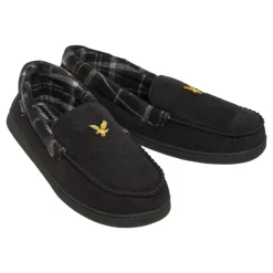 Clearance Lyle And Scott Vintage Herre Montague Mocassin-Tøfler /Grå Tjek Sort