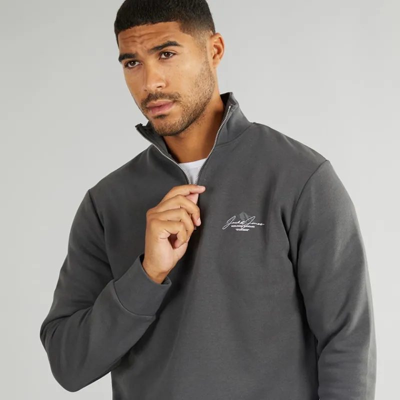 Best JACK & JONES Herre Mountain Åben Kant 1/4 Træningsdragt Asfalt Grå