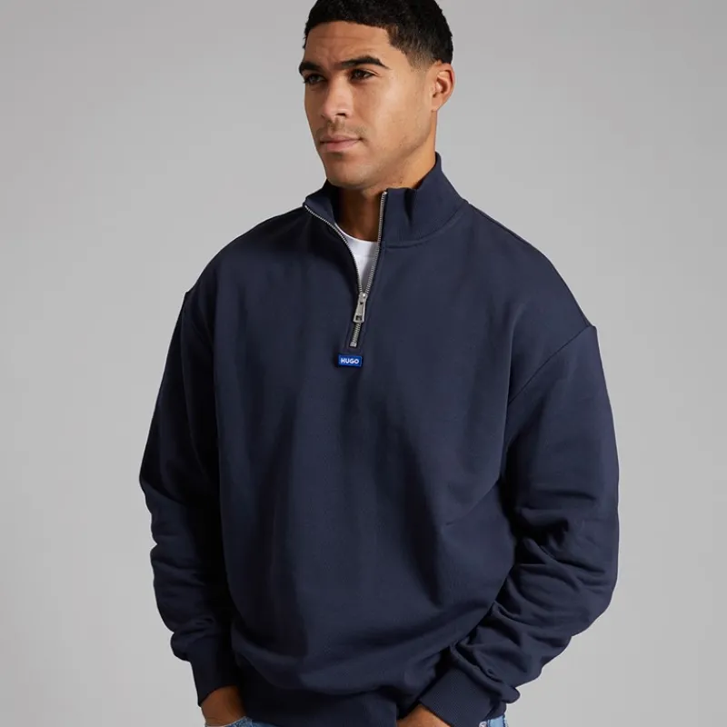 Best HUGO Herre Neeler Half Zip Sweatshirt Navy