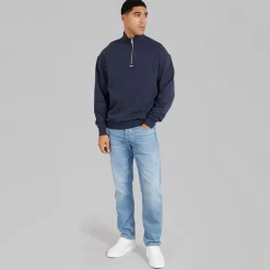 Best HUGO Herre Neeler Half Zip Sweatshirt Navy