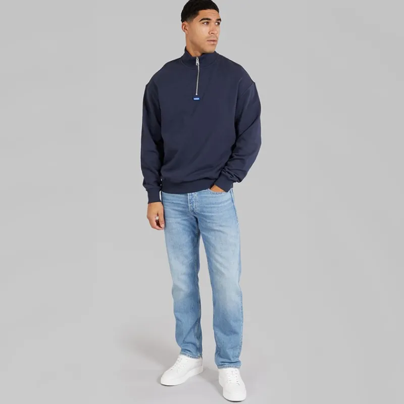 Best HUGO Herre Neeler Half Zip Sweatshirt Navy