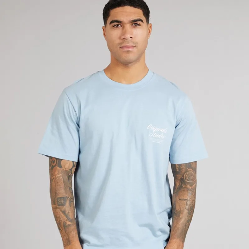 JACK & JONES Herre Norrebro Typo T-shirt Skyway Lyseblå