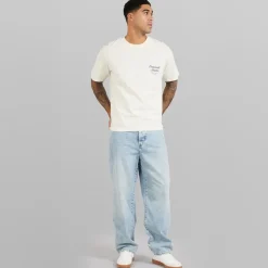 Clearance JACK & JONES Herre Norrebro Typo T-shirt Antique Hvid Off-white