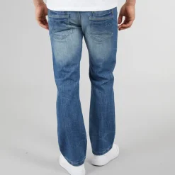 Best Crosshatch Herre Nye Baltimore Bælte Jeans Straight Jeans Lyse Vask