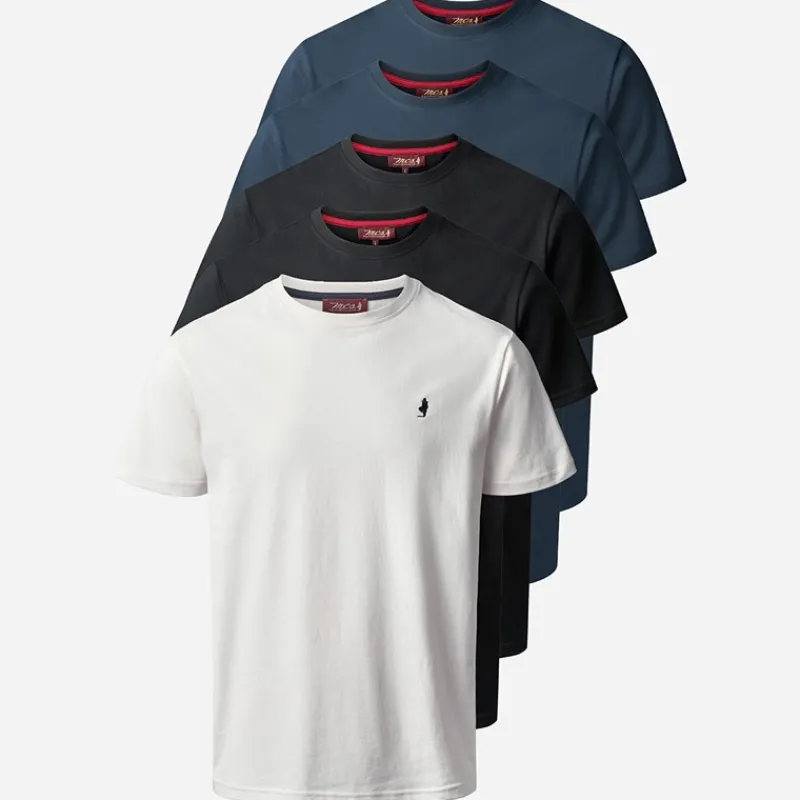 Online MCS Herre Ohio Fem Pak T-shirts Mørk Safir/Mørk Safir/Skoæske/Skoæske/Hvid Darksap/Darksap/Taps/Taps/Whi Flerfarvet