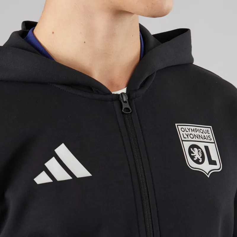 Discount adidas Herre OL Olympique Lyon Anthem Jakke Sort