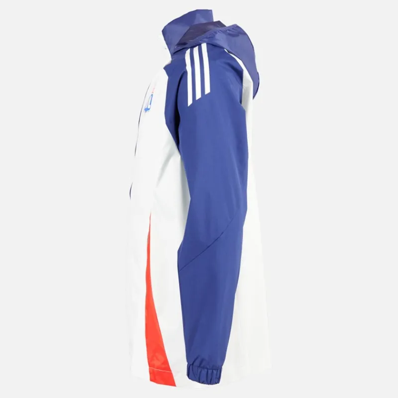 Sale adidas Herre OL Olympique Lyon All Weather Jakke White Tint/Midnight Indigo/Bright Red