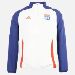 Outlet adidas Herre OL Olympique Lyon Præsentationsjakke White Tint/Midnight Indigo/Bright Red