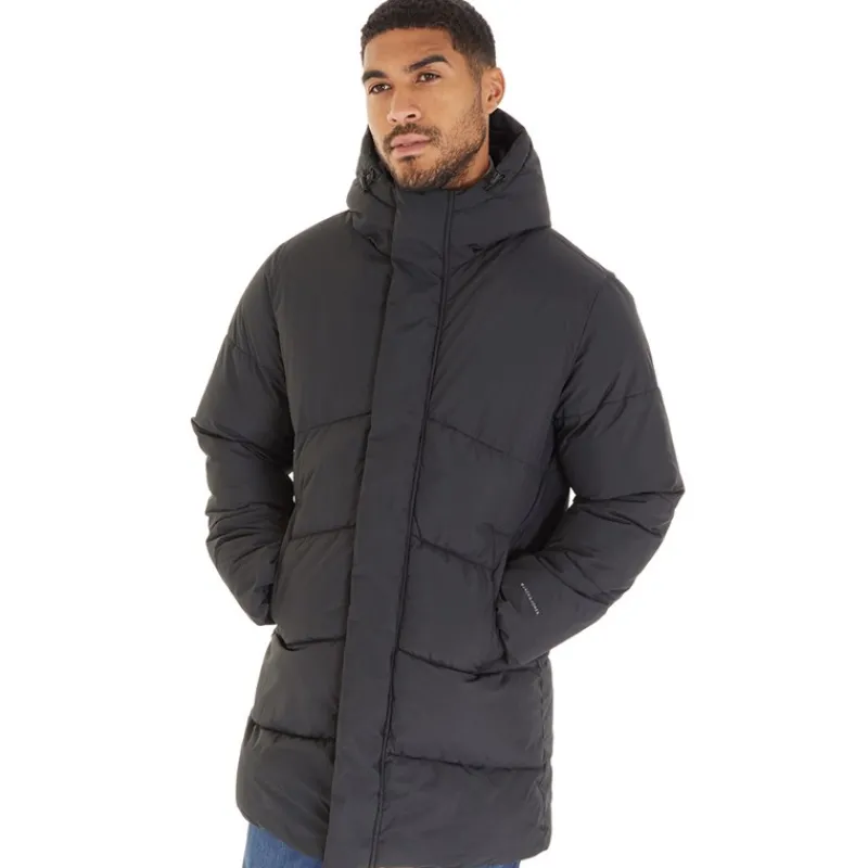 New JACK & JONES Herre Otis Lang Linie Puffer Sort