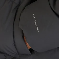 New JACK & JONES Herre Otis Lang Linie Puffer Sort