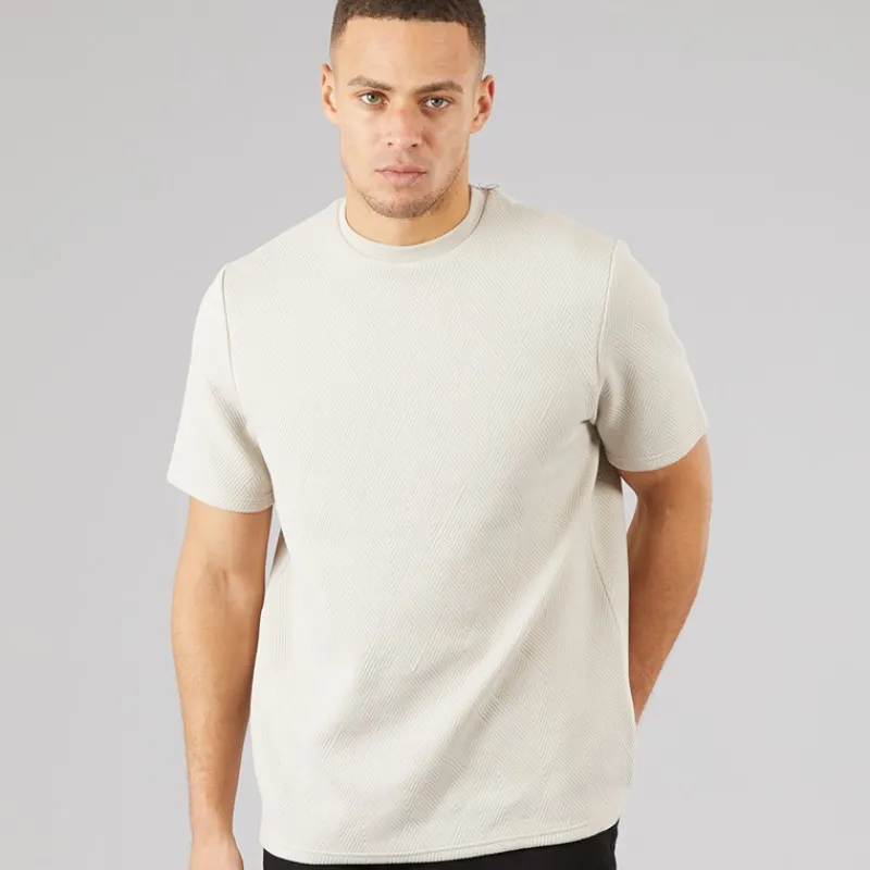 Brave Soul Herre Oversized Fit Standall T-Shirt Lys Taupe