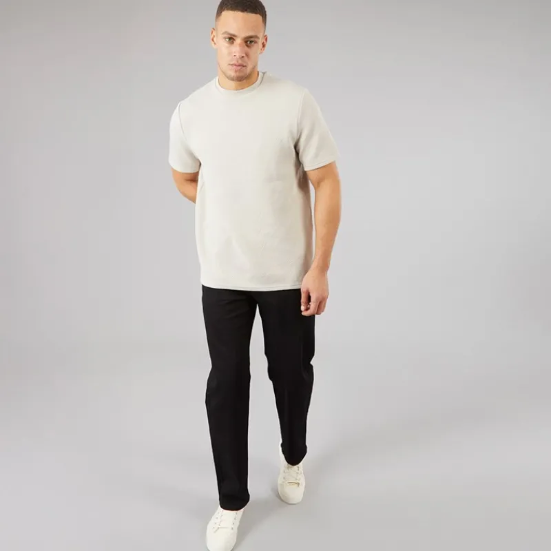 Brave Soul Herre Oversized Fit Standall T-Shirt Lys Taupe