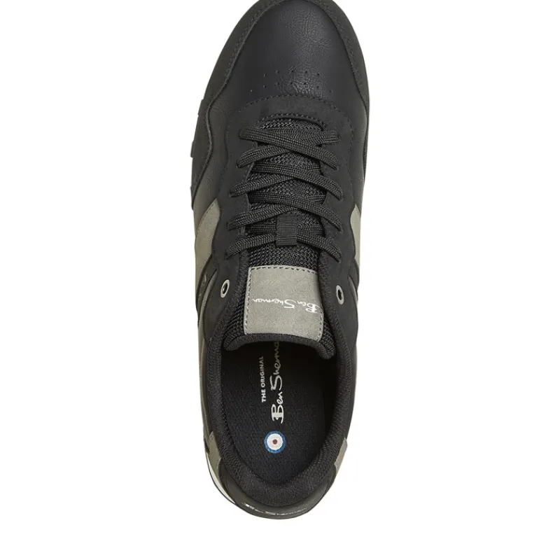 Clearance Ben Sherman Herre Owen Retro Sneakers Sort/Grå