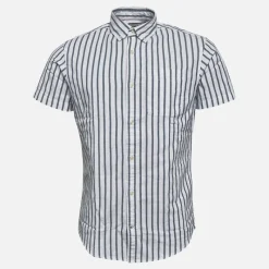 Hot JACK & JONES Herre Oxford Stripe Skjorter med korte ærmer Blå