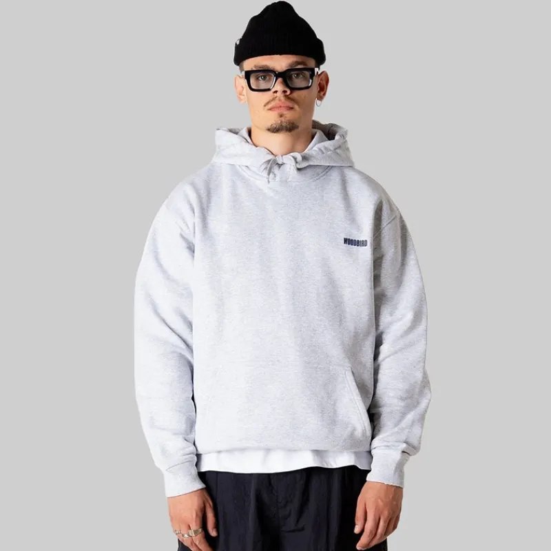 Best Woodbird Herre Pacs Hjem Hoodie Snow Melange