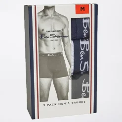 Hot Ben Sherman Herre 6-pak Boxer og 6-pak Sokke Gavesæt Hvid/Sort/Navy Flerfarvet