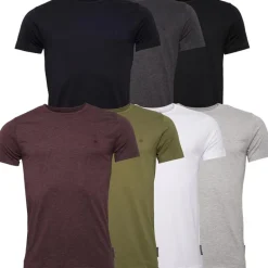 Outlet French Connection Herre 7-pak Crew T-shirts Multi - Sort/​Hvid/​Marine/​Lysegrå Melange/​Charmel/​Chatmel/​Khaki