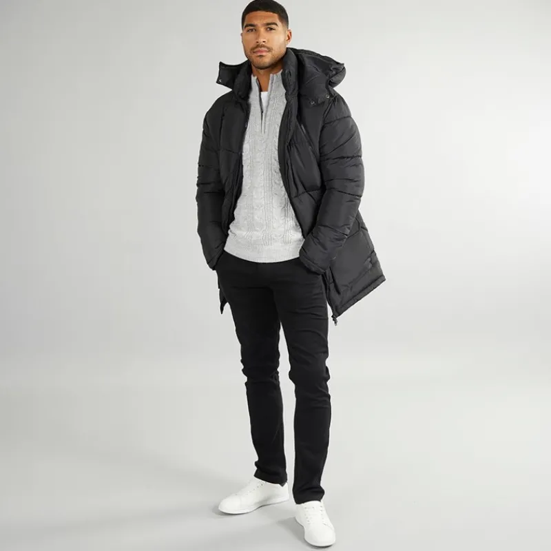 French Connection Herre Parka Lynlåsjakke Sort