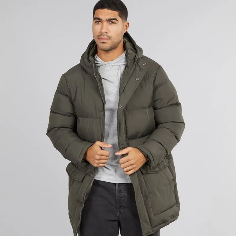 Hot French Connection Herre Parka Row Jakke Khaki kakigrøn