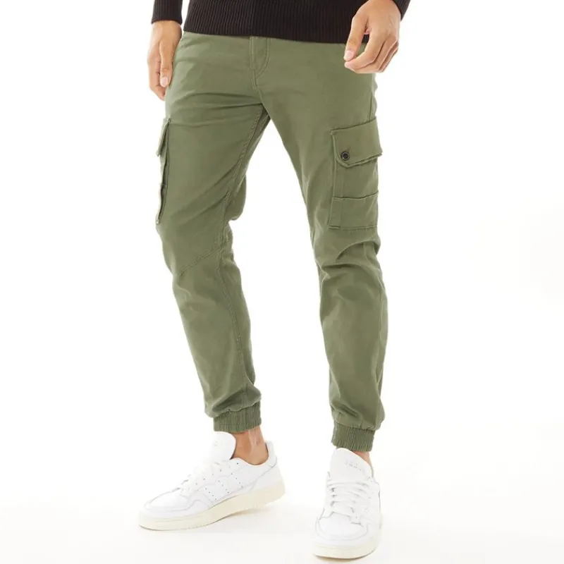 Hot JACK & JONES Herre Paul Warner AKM 111 Cargobukser Olivengrøn Lys Khaki