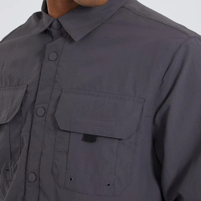 Sale Brave Soul Herre Pearson Overshirt Grå Grå