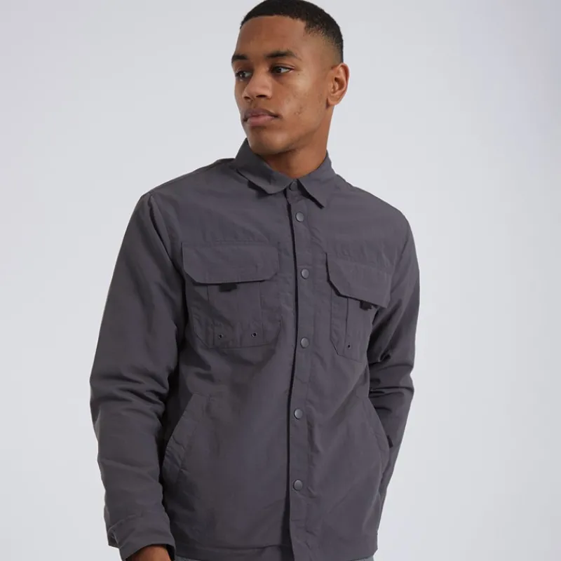 Sale Brave Soul Herre Pearson Overshirt Grå Grå