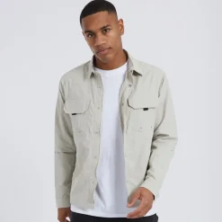 Hot Brave Soul Herre Pearson Overshirt Lysten Lys Stengrå
