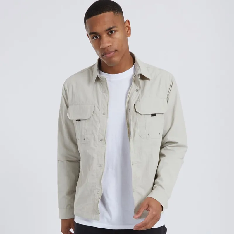 Hot Brave Soul Herre Pearson Overshirt Lysten Lys Stengrå